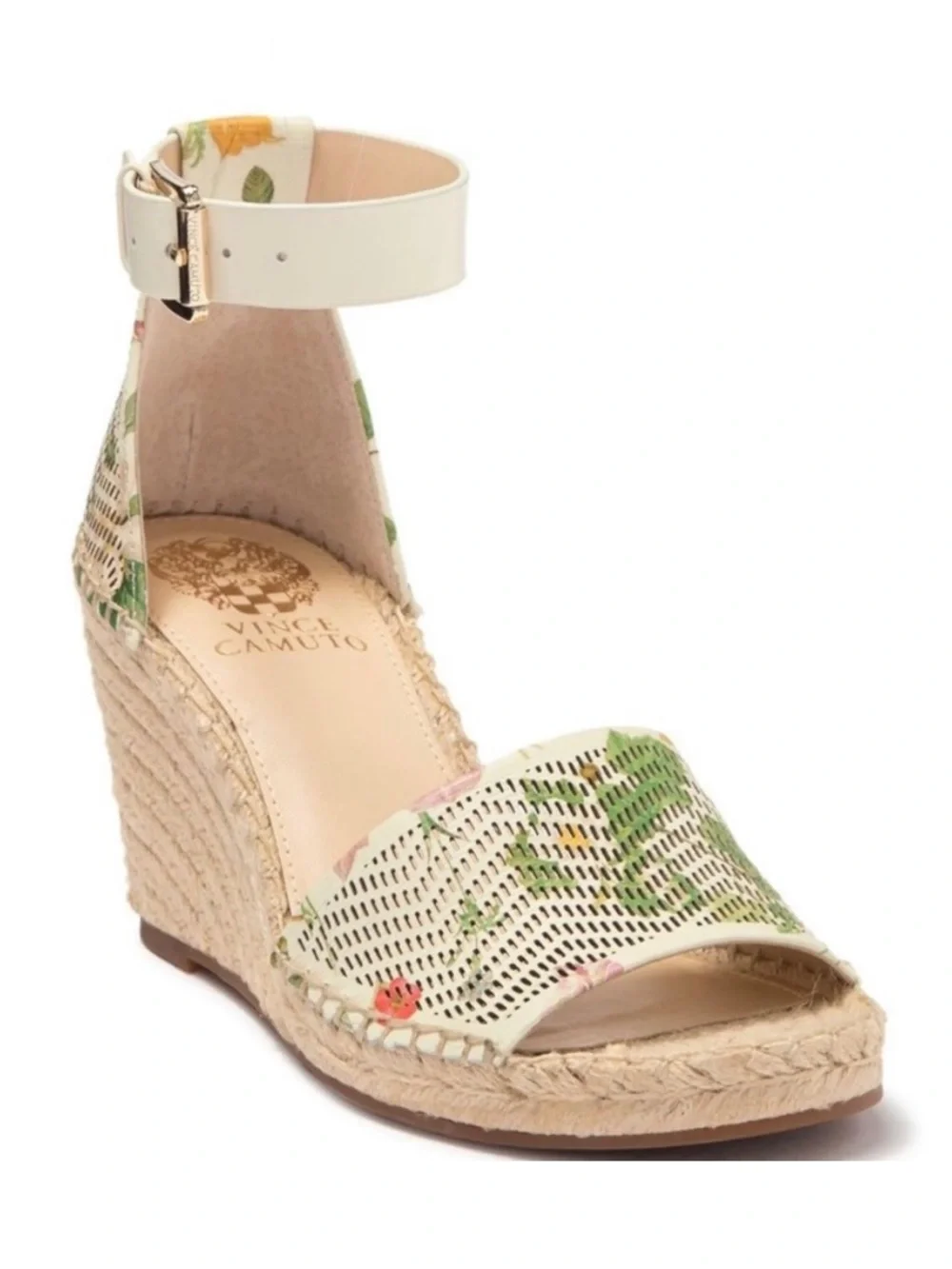 Vince Camuto Leerata Floral Espadrille Wedges 8.5 Garden Botanical Cottagecore